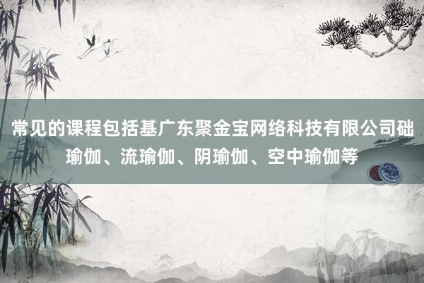 常见的课程包括基广东聚金宝网络科技有限公司础瑜伽、流瑜伽、阴瑜伽、空中瑜伽等